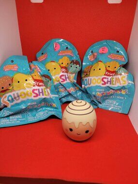 3 Brand New Squishmallows Squooshems: Food Series 1 PLUS Chanel Cinnamon Roll